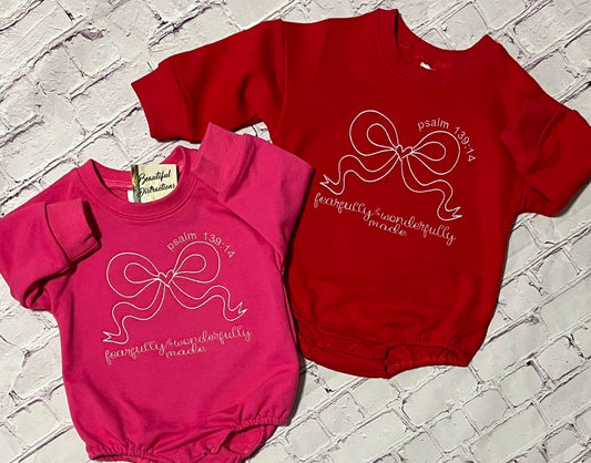 Embroidery Fearfully & Wonderfully made sweatshirt bubble romper