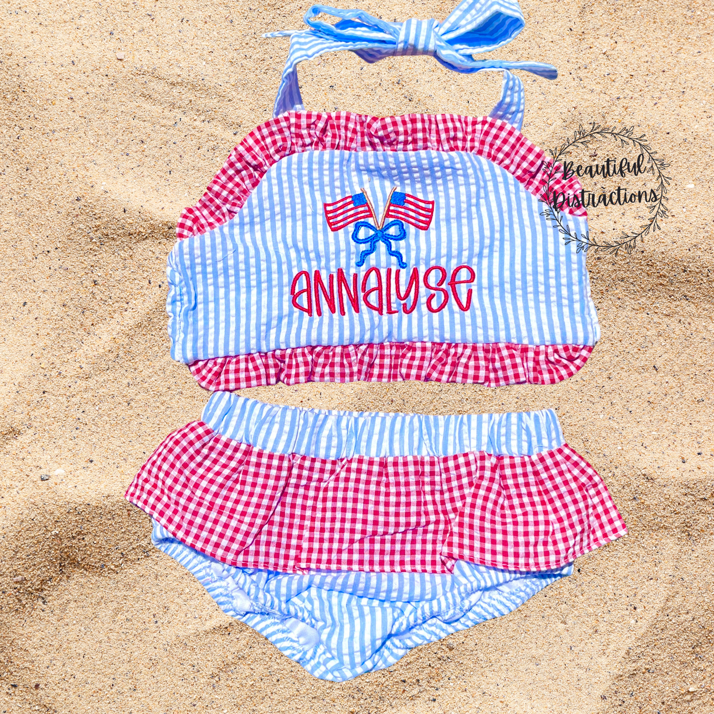 Girls Patriotic 2 piece Swimsuit