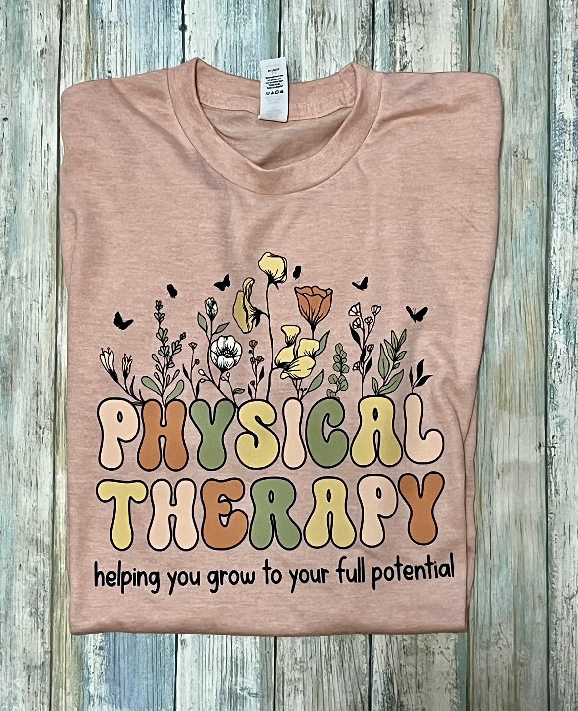 Floral physical therapy tee